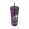 Zak Designs 23 fl oz Stainless Steel Wednesday Kendall Straw Tumbler Black - 3 of 4