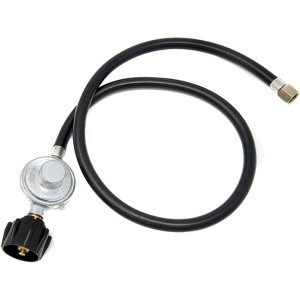GasOne Propane Regulator 3 Feet Universal QCC1 Grill Replacement for Most LP Gas Grill, Heater and Fire Pit Table, 3/8" Female Flare Nut - 1 of 4