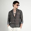 Campus Sutra Men Men's Charcoal Black Gauzy Heathered Shirt - 2 of 4