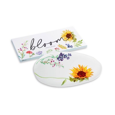 18" x 9" Porcelain Bloom Serving Platter - Rosanna