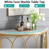 Gulches Modern Faux Marble Half Moon Console Sofa Entryway Table, White Top & Gold Frame, 43" - 3 of 4