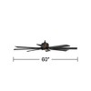 Possini Euro Design 60" Defender Modern Indoor Outdoor Ceiling Fan 8 Blade LED Light Remote Control Oil Rubbed Bronze Finish Black Bedroom Patio - 4 of 4