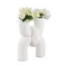 Modern Abstract Terracotta Vase - Unique Sculptural Design, Handmade Pottery, Contemporary Decor for Home, Office, Bedroom, Living Room - 15" White - 3 of 4