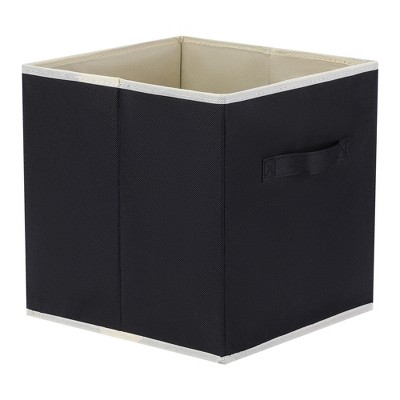 Unique Bargains Square Fabric Collapsible Storage Basket Bin with Handle 3 Pcs