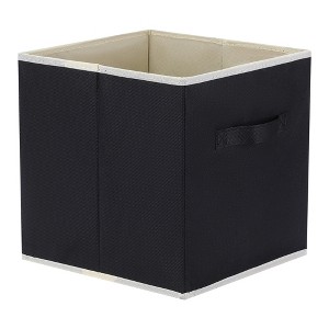 Unique Bargains Square Fabric Collapsible Storage Basket Bin with Handle 3 Pcs - 1 of 4
