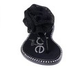 bebe Girl's T-strap Flat Sandals with Pearl, Flower, and Rhinestone Details - Sandals for Little Kid/Big Kid - 4 of 4
