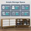 Resenkos Bevel Design 6 Drawer Double Dresser for Bedroom, Vintage Chest Beside Table for Closet, Nursery, Living Room, Natural&White Brown - 2 of 4