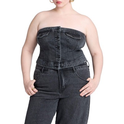 ELOQUII Women's Plus Size Denim Bustier