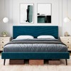 Velvet Bed Frame Full Size, Upholstered Platform Bed with Adjustable Headboard and Solid Wood Slats Support, No Box Spring Needed, Noise-Free - 2 of 4