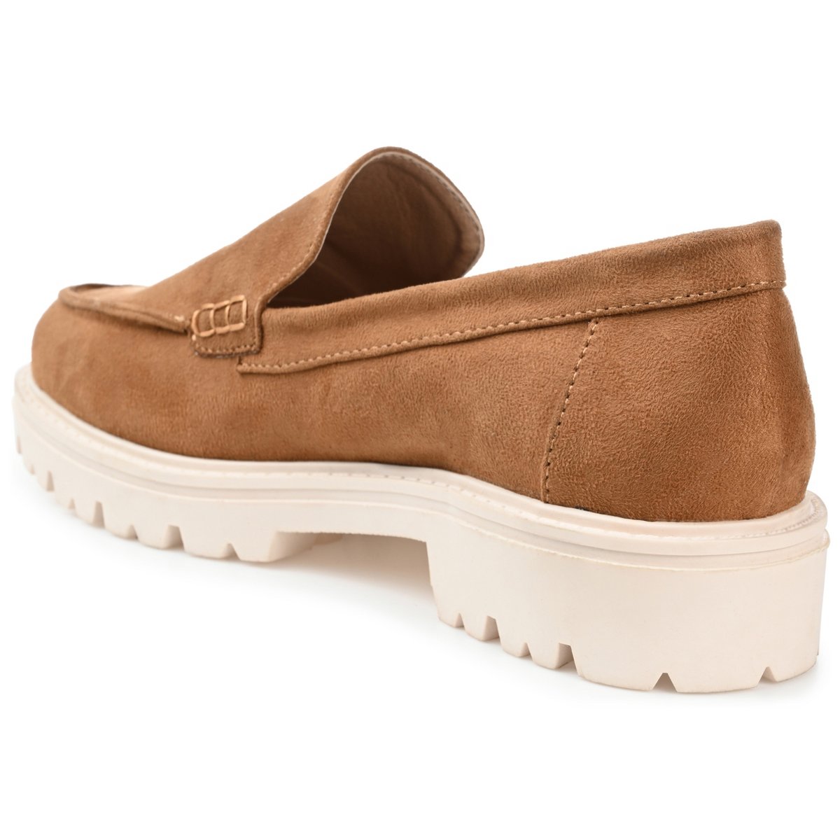 Женские туфли Journee Collection Women's Erika Medium and Wide Width Loafer Almond Toe Slip On Flats Tan 9.5WD — фото 7