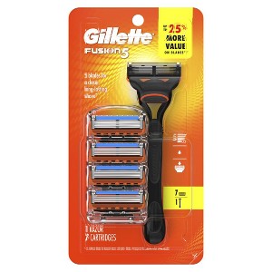 Gillette Fusion5 Shaving Razor for Men, 1 Razor Handle, 7 Razor Blade Refills, with Larger Lubrication Strip and Precision Trimmer for Men - 1 of 1