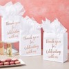Sparkle and Bash 15x Thank You Kraft Paper Gift Bags with Handles Tissue Rose Gold Foil Lettering - 2 of 4