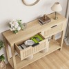 43" Farmhouse Entryway Table with 2 Drawers, Small Narrow Console Table with Storage Shelf for Living Room, Entrance, Hallway, Bedroom - 4 of 4