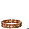 Steeltime Men's stainless steel and wood link bracelet. Color Options: Silver, Gold - 3 of 4