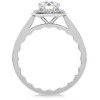 Pompeii3 1 1/3Ct Cushion Halo Moissanite Diamond Engagement Ring White Yellow Rose Gold - 3 of 4