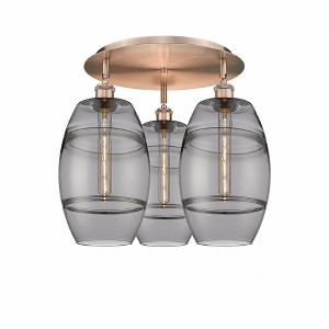 Vaz - 3 Light Flush Mount In Industrial Style-10.88 Inches Tall and 19.75 Inches Wide - 1 of 1