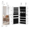 KTMBDW Mirror Jewelry Cabinet, Wall or Door Mounted Jewelry Organizer, 35.4-Inch Tall Lockable Large Capacity Cosmetic Storage, Gift Idea, White - 2 of 4