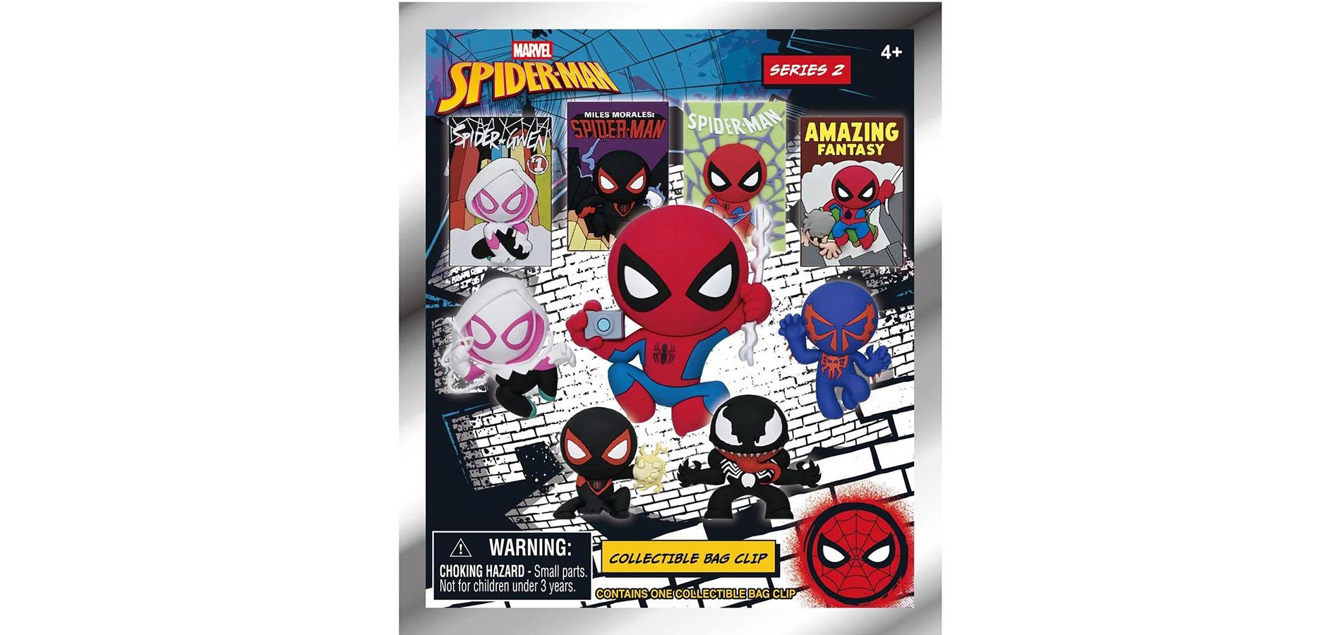 Monogram Spider-Man Classic 3D Foam Bag Clip Series 2, 1 Piece Blind Mystery Box