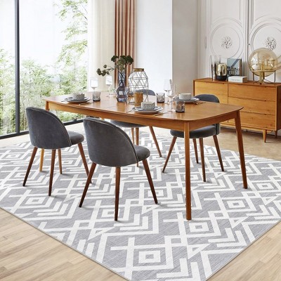Garvee Washable Modern Area Rug,Soft Moroccan Geometric Rugs,Ultra-Thin Low Pile Large Carpet,Stain Resistant