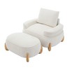Hyleory 38.58'' Velvet Oversized Comfort Ottoman with Sold Wood Legs,large foot
 stools for Bedroom, Living Room, Nursing Room - 4 of 4