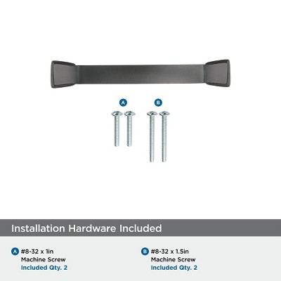 Amerock 3" Black Bronze Cabinet Drawer Pull with Mounting Hardware