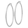 Black Bow Jewelry 2mm, 14k White Gold Diamond-cut Hoops, 55mm (2 1/8 Inch) - 2 of 4