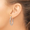 Black Bow Jewelry 2.5mm x 30mm 14k White Gold Classic Round Hoop Earrings - 3 of 4