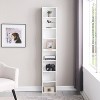 QingMoon 8-Tier Media Tower Rack, Tall Narrow Bookcase Display Bookshelf, Adjustable Shelves, for Living Room, Office, Small Space - 3 of 4