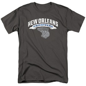 The University Of New Orleans Basketball Hoop Adult T-Shirt Black - 1 of 4