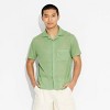 Men's Regular Fit Camp Collar Button-Down Shirt - Original Use™ Green - image 2 of 3