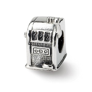 Black Bow Jewelry Sterling Silver Slot Machine Bead Charm - 1 of 3