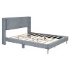 NicBex Queen Size Upholstered Bed Frame with Corduroy Wingback Headboard,Platform Bed Frame with Metal Legs,No Box Spring Needed,Easy Assembly,Gray - 3 of 4