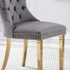 NicBex High-End Velvet Upholstered Tufted Dining Chairs Set of 2 with Mirrored Steel Legs,Modern Accent Chairs for Dining Room,Office - 3 of 4