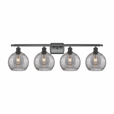 Athens Deco Swirl - 4 Light Bath Vanity In Industrial Style-11.25 Inches Tall and 36 Inches Wide