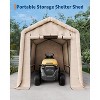 Heavy-Duty Outdoor Portable Storage Shed with 2 Roll-Up Doors & Vents, Waterproof UV-Resistant PE Tarp, Ideal Shelter for Motorcycles and Garden Tools - 2 of 4