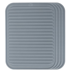 Unique Bargains uSilicone Heat Resistant Non-slip Dish Drying Mat 4 Pcs - 1 of 4