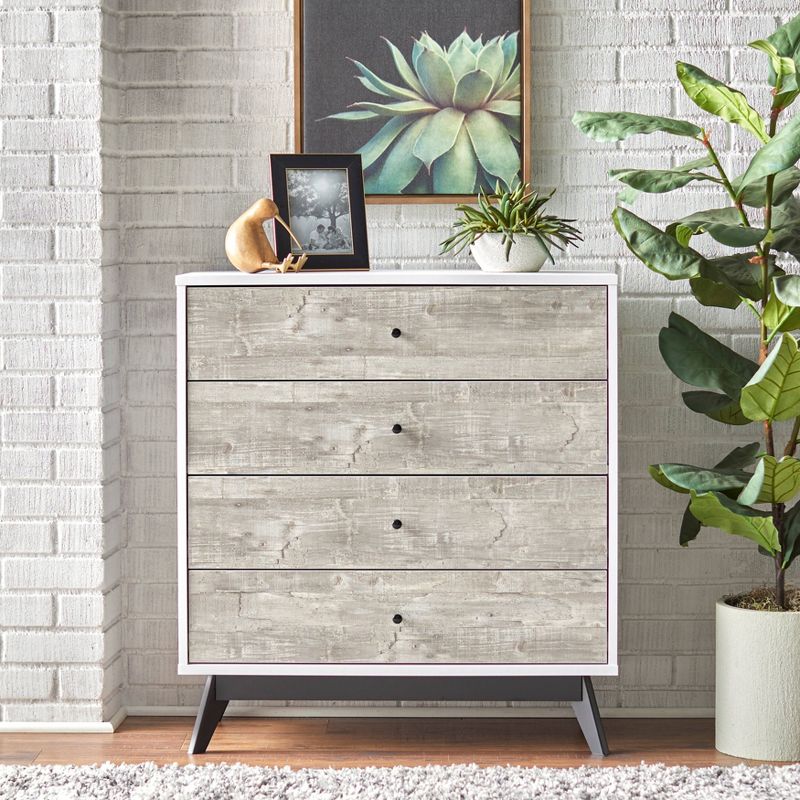 Crislana 4 Drawer Chest White/Weathered Gray - Buylateral, 3 of 8