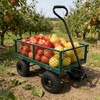 Lyngins 660LBS Heavy-Duty Garden Cart, Inflatable Tire Wagon Cart with Spacious Bed, Grocery Cart on Wheels for Yard Work & Gardening Tasks - 2 of 4