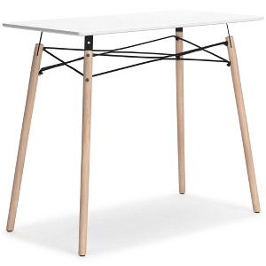 Signature Design by Ashley Contemporary Jaspeni Home Office Desk, White/Natural - 1 of 4