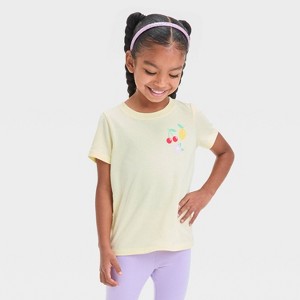 Toddler Girls' Fruits Graphic T-Shirt - Cat & Jack™ Light Yellow - 1 of 4