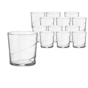 Bormioli Rocco Bodega Swirl Gin Fizz Glasses - Set of 12, Spiral Design Tumblers with Secure Edge Reinforced Rims - Dishwasher Safe - 1 of 4