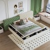 King Size Special-Shaped Upholstered Bed,Deep Button Tufting Bed with Padded Headboard, Bed with Storage in Rails and Footboard-Baofuwish - 2 of 4