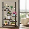 Resenkos Plant Stand,Flower Pot Holder Shelf Planter Display Shelving Unit,70.9" Tall Plant Stand, 7 Tier Flower Pots Display Rack with 6 Hooks Brown - 3 of 4