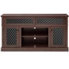 VYNXARIA Embossed Pattern TV Stand, TV and Media Console with Open and Closed Storage Space and sliding door for Living Room & Bedroom, DARK CHERRY - 4 of 4