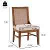 Christopher Knight Home Briar Upholstered Dining Chair with Cane Back and Rubber Wood Legs (Set of 4) - 3 of 4