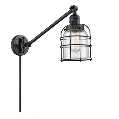Bell Cage - 1 Light Swing Arm Wall Sconce In Industrial Style-25 Inches Tall and 8 Inches Wide