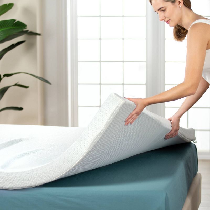 Zinus Gel Cooling 2" Mattress Topper Cover, 5 of 9
