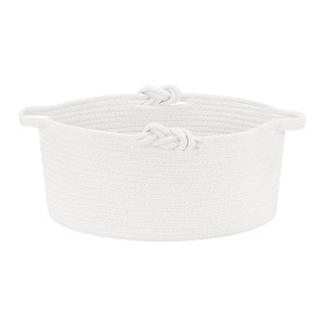 REGALWOVEN Handcrafted Odorless Cotton Rope Decorative Woven Storage Basket with Handle - 1 of 4