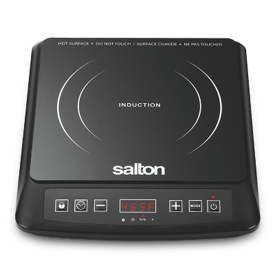 Salton Portable Induction Cooktop Cool Touch LED Display Cooker with 8 Temperature Settings for Precise Control, Energy Efficient, 1500 Watts (ID1948)