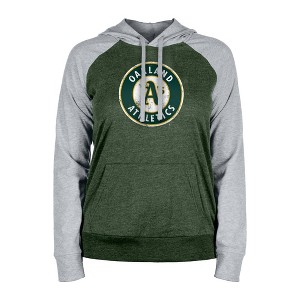 MLB Oakland Athletics Women's Lightweight Bi-Blend Hooded Sweatshirt - 1 of 4